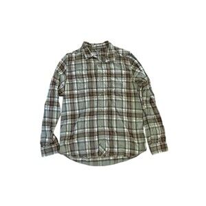 Toad & Co Flannel Shirt Size Large Flannagan Slim Fit Organic Cotton Plaid
